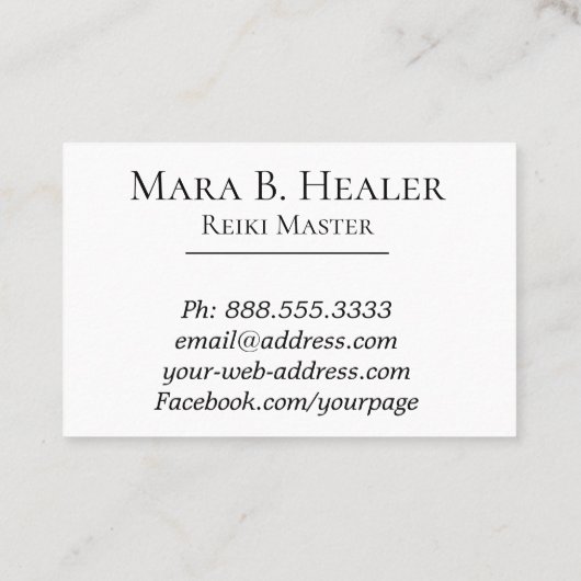 *~* Energie-Heiler Reiki Praktiker oder Meister Visitenkarte (Rückseite)