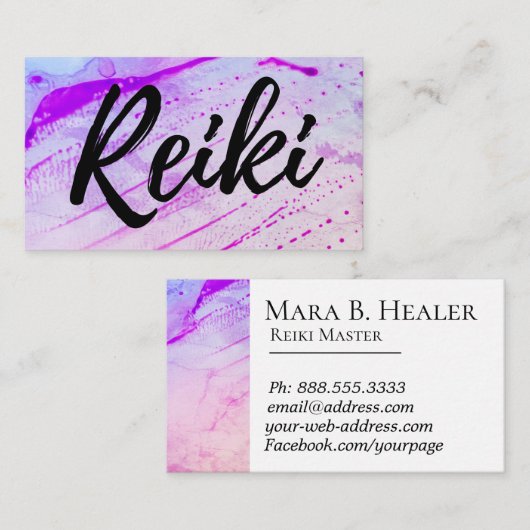 *~* Energie-Heiler Reiki Praktiker Reiki Meister Visitenkarte (Vorne/Hinten)