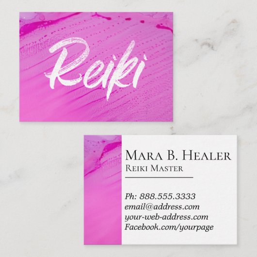 *~* Energie-Heiler Reiki Praktiker Reiki Meister Visitenkarte (Vorne/Hinten)