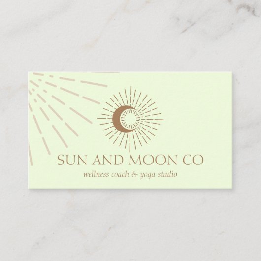 Energie Heilung Sonnenlicht Mond Spirituelle grün Visitenkarte (Vorderseite)