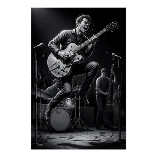 Energie in Schwarz und Weiß Poster (Vorderseite)