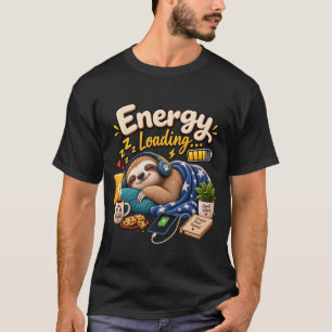 Energie Ladefault Faultier Lustige schlafende Tie T-Shirt