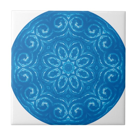 Energie-Mandala - Blau Fliese (Vorderseite)