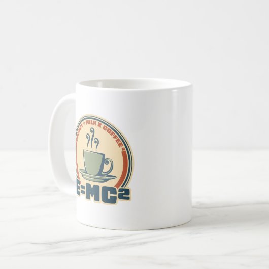 Energie=Milch x Kaffee Squared Retro Kaffeetasse (Vorderseite Links)