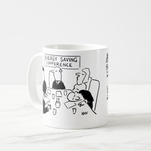 Energie Rettend Cartoon Tasse (Vorderseite Links)