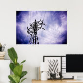 Energie: Stromübertragungsturm Poster (Heimbüro)