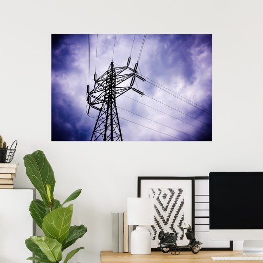 Energie: Stromübertragungsturm Poster (Heimbüro)