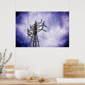 Energie: Stromübertragungsturm Poster (Küche)