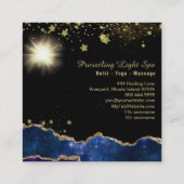 *~* Energieball Agate Light Lila Gold Quadratische Visitenkarte (Rückseite)