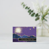 *~* Energieball Lila Gold Agate Visitenkarte (Stehend Vorderseite)