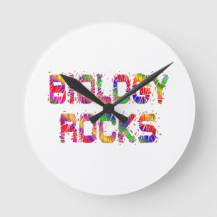 Energiebiologie-Felsen Runde Wanduhr