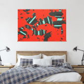 Energiecode 01L26 – großes abstraktes Leinwandbild Leinwanddruck (Insitu (Schlafzimmer))