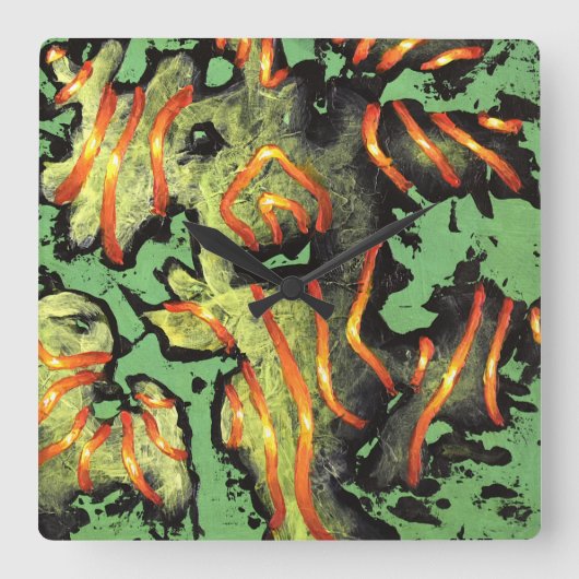 Energiecode 100 - Monster-Wall-Uhr Quadratische Wanduhr (Vorderseite)