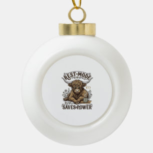 Energieeffiziente Kuh Vintage Lazy Highland Shirt Keramik Kugel-Ornament