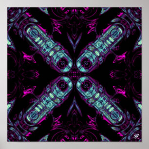 Energieerzeuger (farbiges abstraktes Muster) v2 Poster