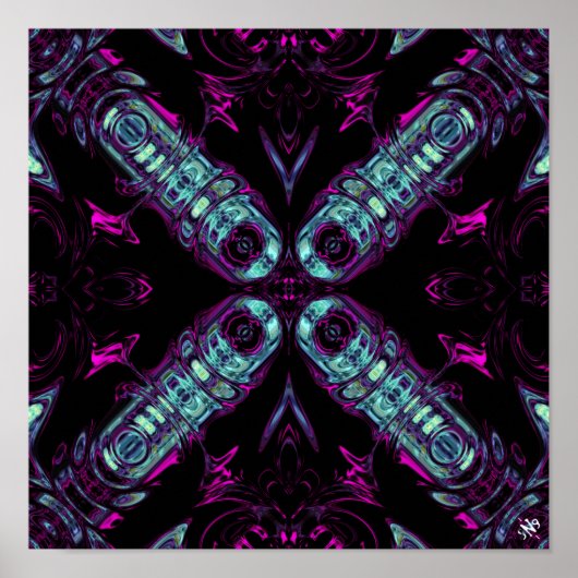 Energieerzeuger (farbiges abstraktes Muster) v2 Poster (Vorne)