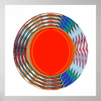 Energiegefüllte Funkeln: Wellen-Kreise farbig Poster