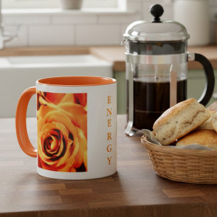 Energiegelbe Rosen 11oz Zwei-Töne-Tasse Orange Tasse