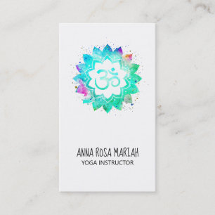 *~* Energiehalter Lotus Mandala Om Om Symbol Visitenkarte