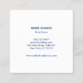 Energiehandbücher für Massagetherapeuten Quadratische Visitenkarte (Rückseite)