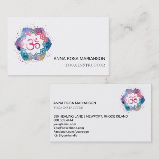 *~* Energiehändler Reiki Crystal Yoga Reiki Master Visitenkarte (Vorne/Hinten)