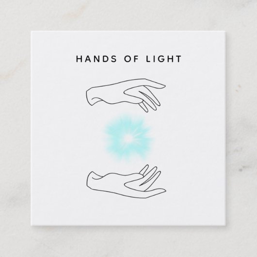 *~* Energiehandschuhe + Reiki Lichtheilung Quadratische Visitenkarte (Vorderseite)