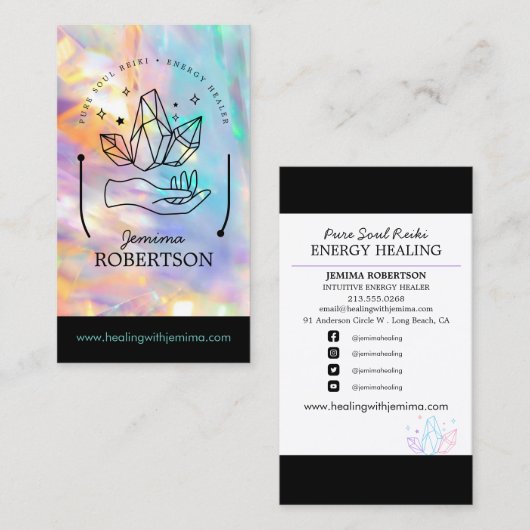 Energieheiler/ Intuitiv/ Reiki/ Kristallöster Visitenkarte (Vorne/Hinten)