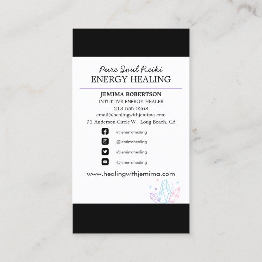 Energieheiler/ Intuitiv/ Reiki/ Kristallöster Visitenkarte (Rückseite)