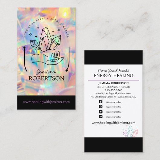 Energieheiler/ Intuitiv/ Reiki/ Kristallöster Visitenkarte (Vorne/Hinten)