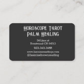 Energieheiler Kristallkugel antikes Grau psychisch Visitenkarte (Rückseite)