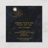 *~* Energieheilung| Gold Cosmic Stars Hands Quadratische Visitenkarte (Rückseite)
