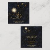 *~* Energieheilung| Gold Cosmic Stars Hands Quadratische Visitenkarte (Vorne/Hinten)