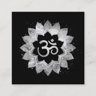 *~* Energieheilung Lotus Mandala Om Om Symbol Quadratische Visitenkarte