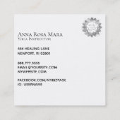 *~* Energieheilung Lotus Mandala Om Om Symbol Quadratische Visitenkarte (Rückseite)