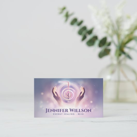 Energieheilung - Reiki Cho Ku Rei Power Symbol Visitenkarte (Stehend Vorderseite)