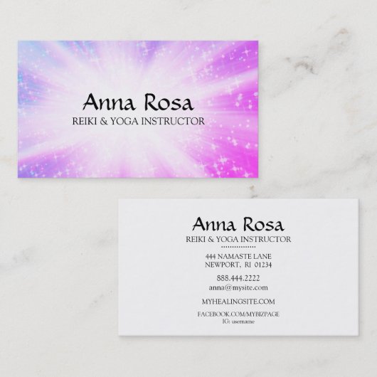 *~* Energiereserven Heilung Burst Glitzern Reiki Visitenkarte (Vorne/Hinten)