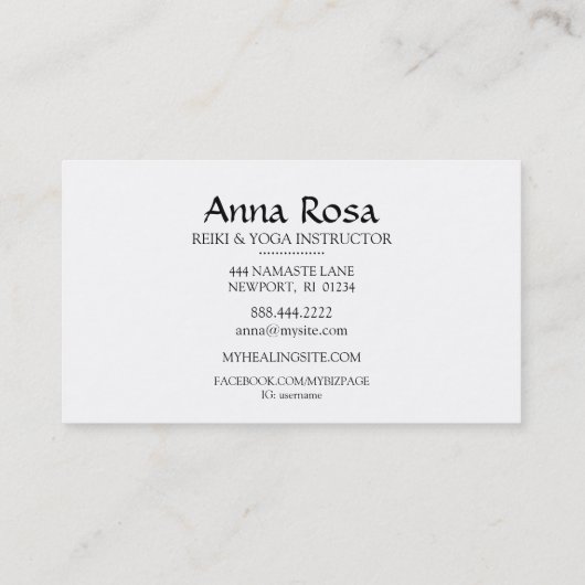 *~* Energiereserven Heilung Burst Glitzern Reiki Visitenkarte (Rückseite)