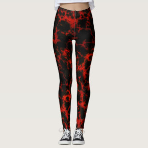 Energierot und Schwarze Flammen Leggings