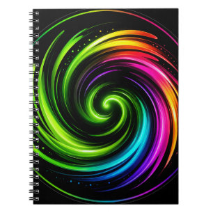 Energiewirbel-Regenbogen-Spiral-Foto-Notizbuch Notizblock