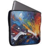 Energische abstrakte farbenfrohe Explosion Impasto Laptopschutzhülle (Vorne Rechts)