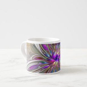Energische, farbenfrohe abstrakte fraktale Blumenk Espressotasse
