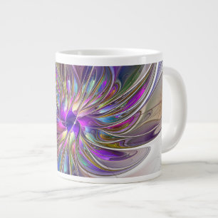 Energische, farbenfrohe abstrakte fraktale Blumenk Jumbo-Tasse