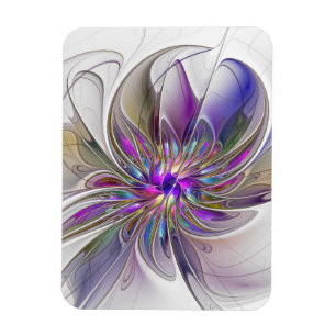 Energische, farbenfrohe abstrakte fraktale Blumenk Magnet