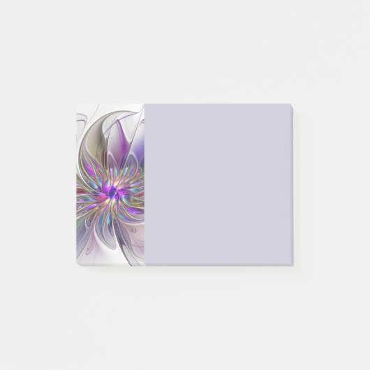 Energische, farbenfrohe abstrakte fraktale Blumenk Post-it Klebezettel (Vorderseite)