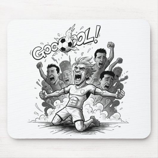 Energische Fußball-Torfeier-Mauspad Mousepad (Vorne)