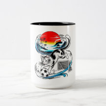 Energische Fußballkatze Kawaii-Geschenk für Fußbal