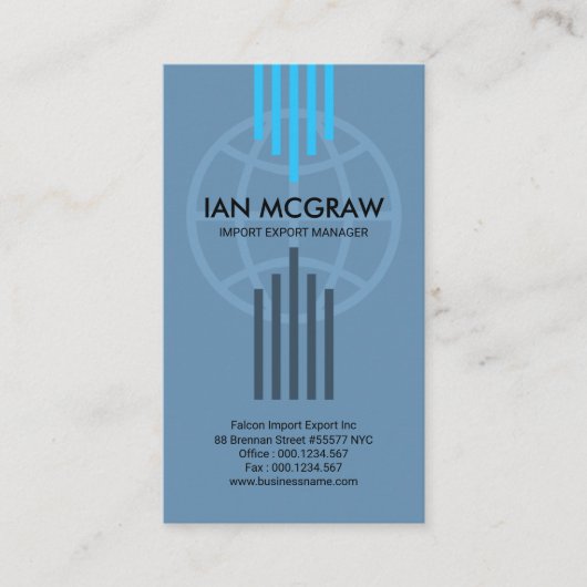 Energische vertikale globale Linien Import-export Visitenkarte (Vorderseite)