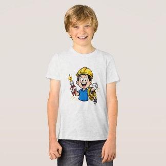 Energischer Elektriker Maskottchen Blitz Cartoon K Tri-Blend Shirt