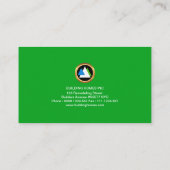 Energischer jugendlicher Retro grüner Visitenkarte (Rückseite)