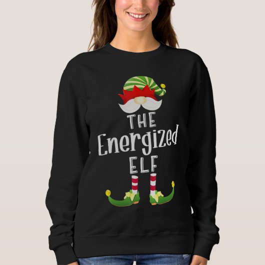 Energized Elf Group Christmas Pajama Party Sweatshirt (Vorderseite)